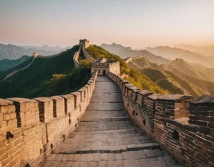 Fotobehang Great Wall Trek, travelog photo, candid shot © Nathan