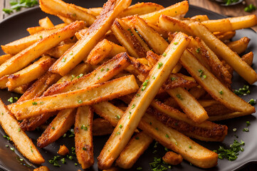 fresh fries with ketchup , fast food