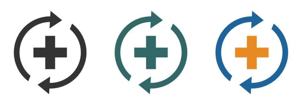 Health recovery flat vector icons. Health recovery icon