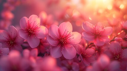 Pink Petals in Full Bloom A Celebration of Spring's Vibrant Colors Generative AI
