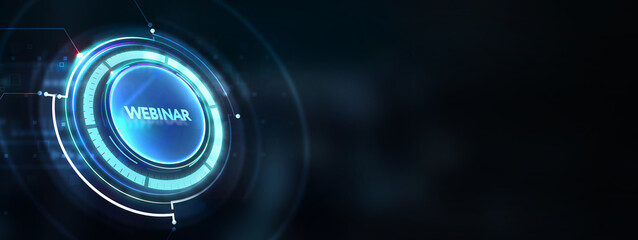 Business, Technology, Internet and network concept. Webinar e-learning. Training concept. 3d illustration