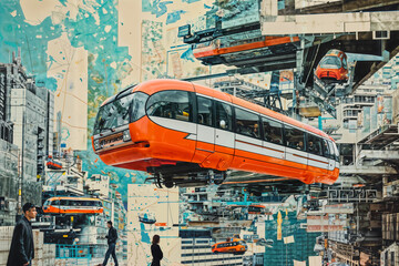Futuristic Urban Transport Concept Art.