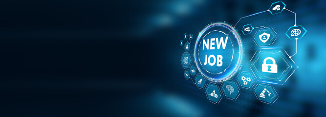 Business, Technology, Internet and network concept. New Job. 3d illustration
