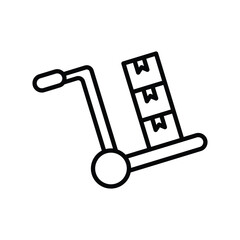 hand truck icon with white background vector stock illustration