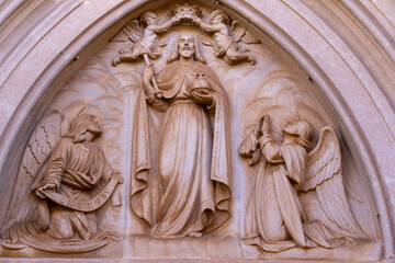 facade of the Sisters of Charity of Saint Vincent de Paul church, Llucmajor, Mallorca, Spain © Tolo