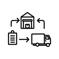 supply chain icon with white background vector stock illustration