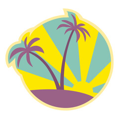 Florida beach vibes t-shirt and apparel vector design, sticker, print, poster, emblem with palm trees and sun