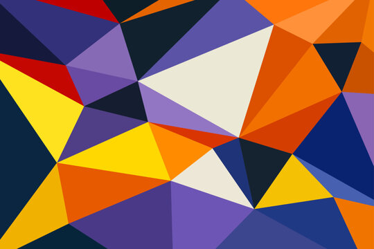 Triangles multicolor background, color crystals. Low polygonal mosaic, creative origami shapes, vector design