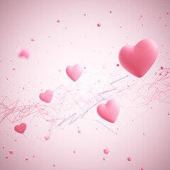 valentine day 3D illustration. red design background. celebration decoration love art. happy colour ideas. invitation card. pastel greeting holiday. cute heart gift craft. romantic abstract emotion.