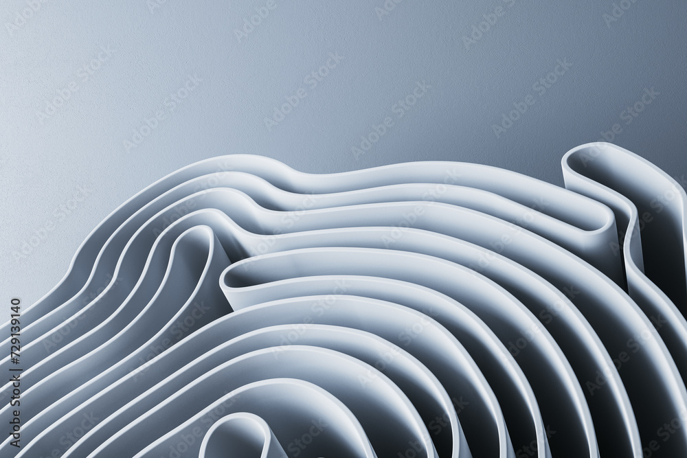Poster Creative royal light gray folds texture background. Landing page and design concept. 3D Rendering.