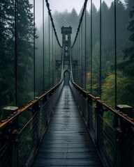Obraz premium Beautiful hanging walking suspension bridge picture