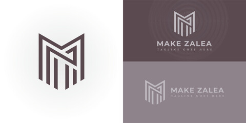 abstract initial letter MZ or ZM logo in brown color isolated in white and brown background applied for clothing brand logo also suitable for the brands or companies that have an initial name ZM or MZ