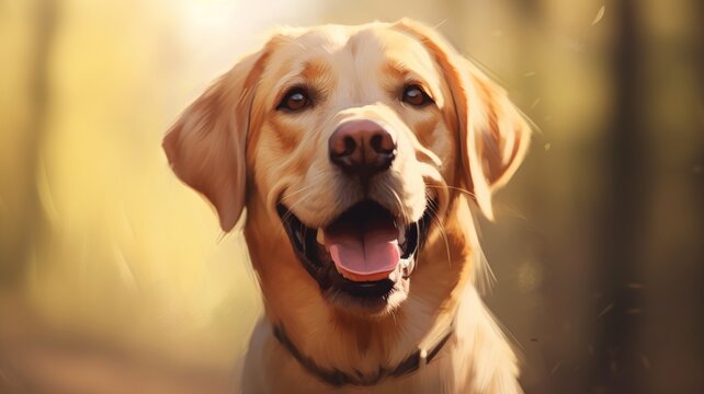 Beautiful Labrador retriever dog nature breed happy picture