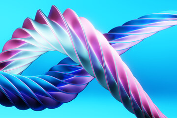 3d illustration of  design colorful abstract wave on a blue  background.