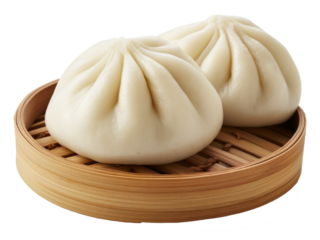 chinese steam bun isolated on white background
