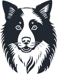 Obraz premium Border collie logo, vector illustration