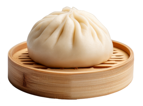 chinese steam bun isolated on white background
