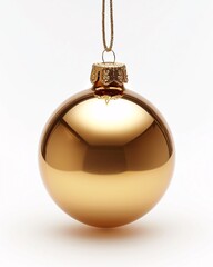 Golden Christmas Ball A Sparkling Holiday Decoration Generative AI
