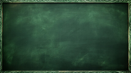 background blank green school chalkboard background with empty copy space - obrazy, fototapety, plakaty