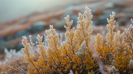 reeds in the snow