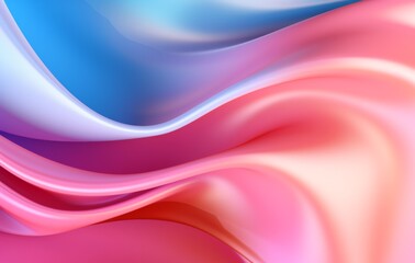 Obraz premium Metallic abstract wavy liquid background layout design tech innovation abstract pink holographic background