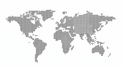 World map dotted style,  illustration isolated on white background