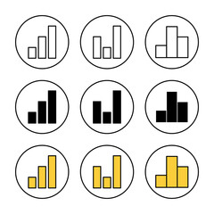 Growing graph Icon vector. Chart sign and symbol. diagram icon