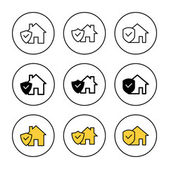 Fototapeta premium home insurance icon set vector. home protection sign and symbol