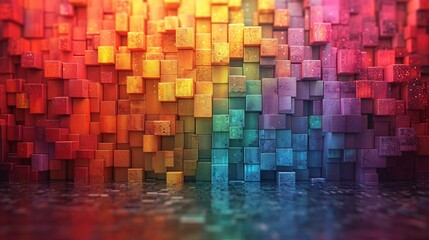 Rainbow Blocks A Colorful Celebration of LGBTQ+ Pride Month Generative AI - obrazy, fototapety, plakaty