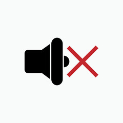 Mute Icon. Sound Off. Voiceless, Silent Symbol. Applied for Design, Presentation, Website or Apps Elements - Vector.  