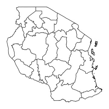 recommend clip art: Tanzania map with administrative divisions. Vector illustration.
