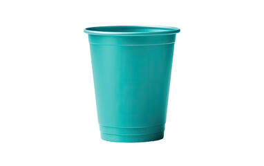 Teal Plastic Party Cup on a White or Clear Surface PNG Transparent Background