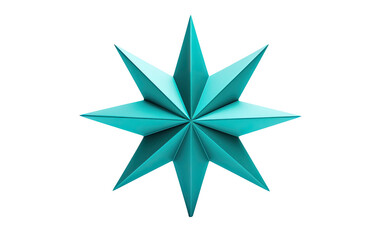 Obraz premium Turquoise Christmas Star on a White or Clear Surface PNG Transparent Background