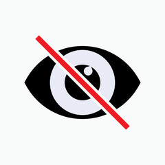 No Sight Icon. Unwitnessed Symbol.Icon No Sight. Unwitnessed Symbol.