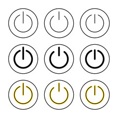 Power icon set vector. Power Switch sign and symbol. Electric power