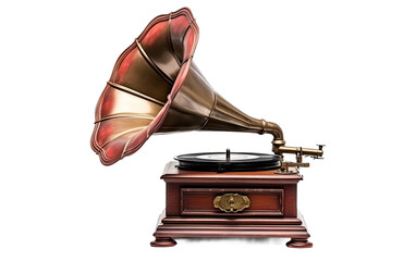 classic gramophone on a White or Clear Surface PNG Transparent Background