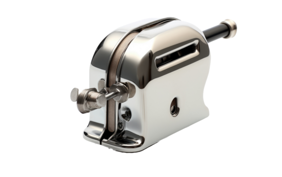 classic metal pencil sharpener on a White or Clear Surface PNG Transparent Background