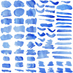 Set of watercolor stain. Spots on a white background. Watercolor texture with brush strokes. Gradients with overlay.	
