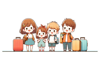 Generative AI Family going on a trip