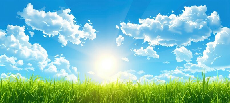 Nature background with blue sky and clouds. sunny day