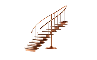 Copper stairs on a White or Clear Surface PNG Transparent Background