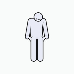 Poorman Icon within Line Art Style. Have Nothing, Moneyless Symbol