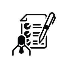 Black solid icon for evaluation