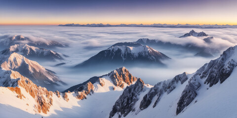 Alps mountain view early morning light sunrise