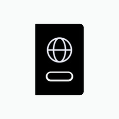 Passport Icon. An Official Document Issued by Government, Certifying the Holder's Identity and Citizenship And Entitling Them to Travel Under Its Protection to and from Foreign Countries. Pass Symbol 
