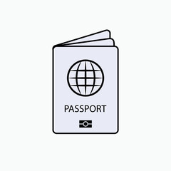 Passport Icon. An Official Document Issued by Government, Certifying the Holder's Identity and Citizenship And Entitling Them to Travel Under Its Protection to and from Foreign Countries. Pass Symbol 