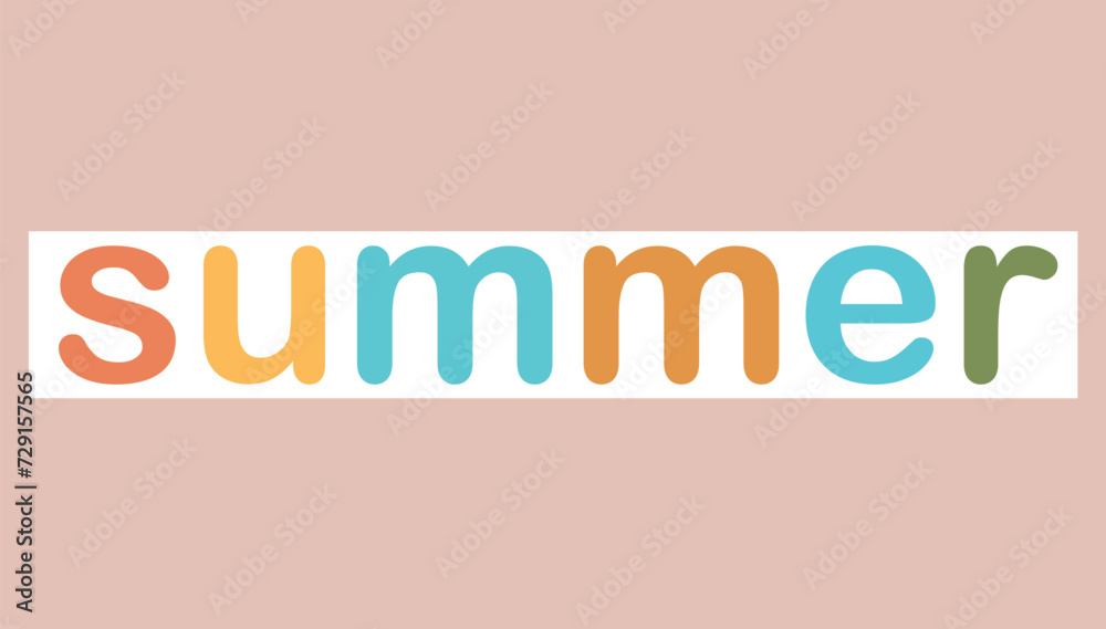 Fototapete sticker with text of colorful set. the 