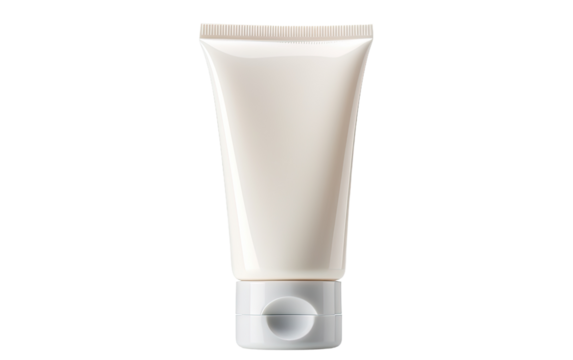 Hand Cream Tube Closeup on a White or Clear Surface PNG Transparent Background