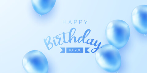 Celebrate your birthday background with beautiful balloons vector illustration.