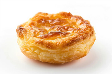 A cottage cheese pastry on a pristine white background